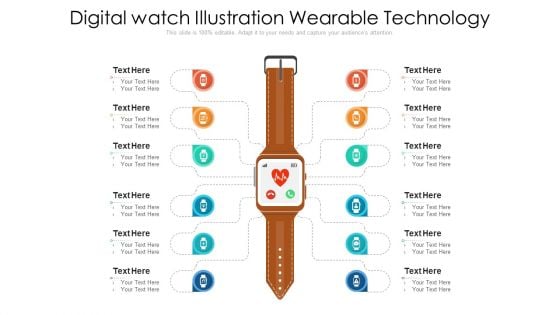 Digital Watch Illustration Wearable Technology Ppt PowerPoint Presentation Gallery Examples PDF