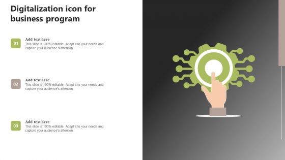 Digitalization Icon For Business Program Graphics PDF