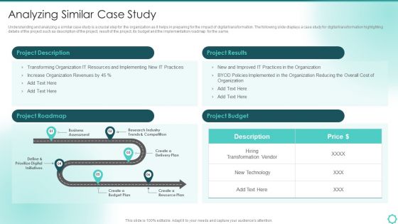 Digitalization Of Transportation Enterprise Analyzing Similar Case Study Brochure PDF