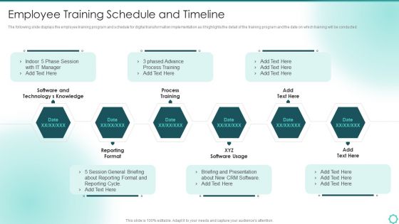 Digitalization Of Transportation Enterprise Employee Training Schedule And Timeline Demonstration PDF