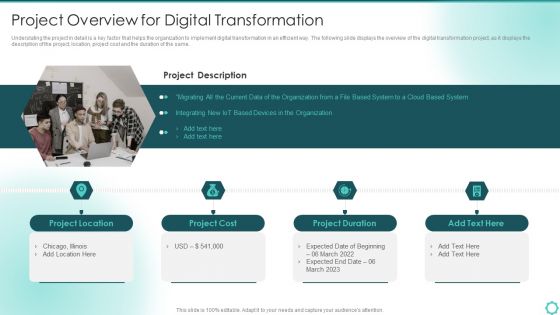 Digitalization Of Transportation Enterprise Project Overview For Digital Transformation Template PDF