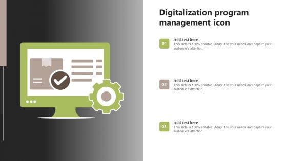 Digitalization Program Management Icon Diagrams PDF