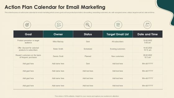 Digitally Streamline Automation Sales Operations Action Plan Calendar For Email Marketing Infographics PDF