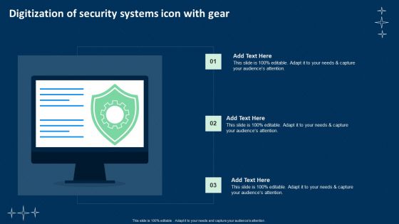 Digitization Of Security Systems Icon With Gear Ppt Portfolio Tips PDF