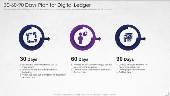 Digitized Record Book Technology 30 60 90 Days Plan For Digital Ledger Template PDF