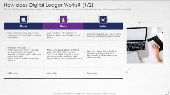 Digitized Record Book Technology How Does Digital Ledger Works Brochure PDF