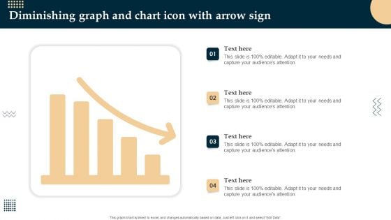 Diminishing Graph And Chart Icon With Arrow Sign Clipart PDF