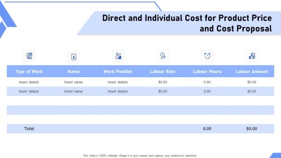 Direct And Individual Cost For Product Price And Cost Proposal Ppt Model Themes PDF Direct And Individual Cost For Product Price And Cost Proposal Ppt Model Themes PDF