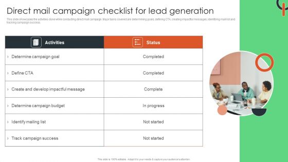 Direct Mail Campaign Checklist For Lead Generation Inspiration PDF