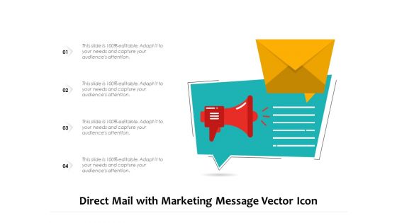 Direct Mail With Marketing Message Vector Icon Ppt PowerPoint Presentation Pictures Templates PDF