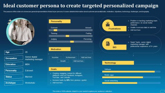 Direct Marketing Techniques To Enhance Business Presence Ideal Customer Persona To Create Targeted Personalized Elements PDF