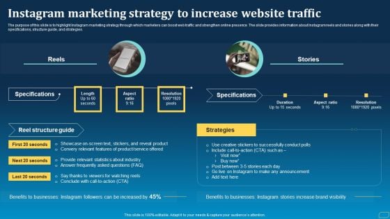 Direct Marketing Techniques To Enhance Business Presence Instagram Marketing Strategy To Increase Website Traffic Graphics PDF