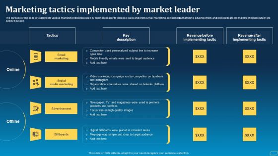 Direct Marketing Techniques To Enhance Business Presence Marketing Tactics Implemented By Market Leader Inspiration PDF