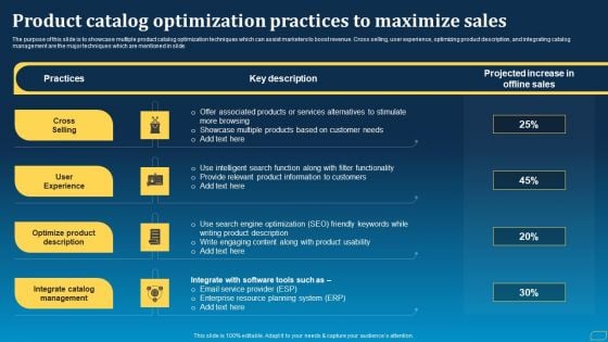 Direct Marketing Techniques To Enhance Business Presence Product Catalog Optimization Practices To Maximize Structure PDF