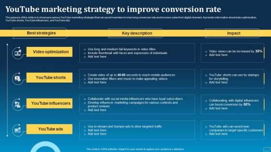 Direct Marketing Techniques To Enhance Business Presence Youtube Marketing Strategy To Improve Conversion Rate Portrait PDF Direct Marketing Techniques To Enhance Business Presence Youtube Marketing Strategy To Improve Conversion Rate Portrait PDF