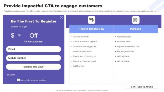 Direct Response Marketing Guide Ultimate Success Provide Impactful CTA To Engage Demonstration PDF