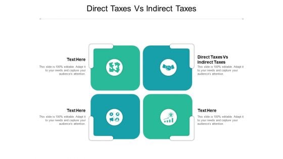 Direct Taxes Vs Indirect Taxes Ppt PowerPoint Presentation Model Picture Cpb Pdf