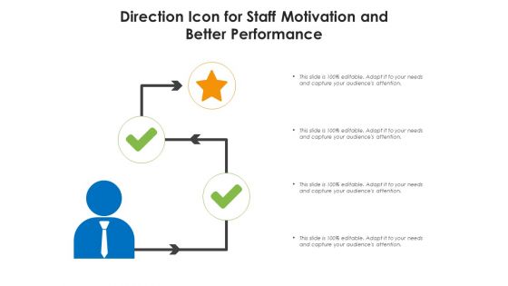 Direction Icon For Staff Motivation And Better Performance Ppt PowerPoint Presentation File Smartart PDF