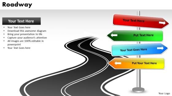 Direction Signs PowerPoint Slides And Road Signs PowerPoint Templates