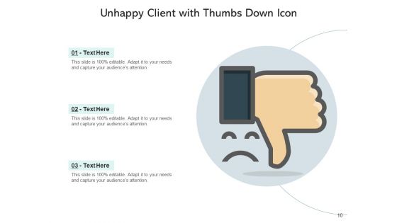 Disapproval Icon Customer Service Ppt PowerPoint Presentation Complete Deck