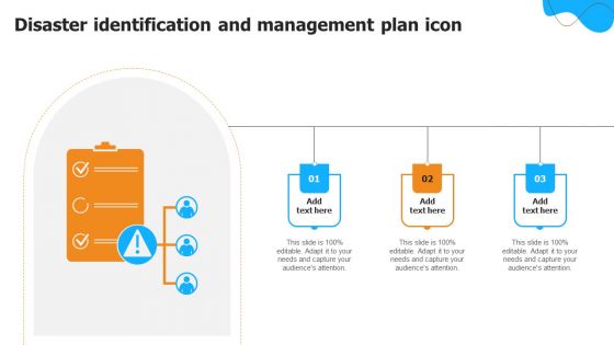 Disaster Identification And Management Plan Icon Summary PDF