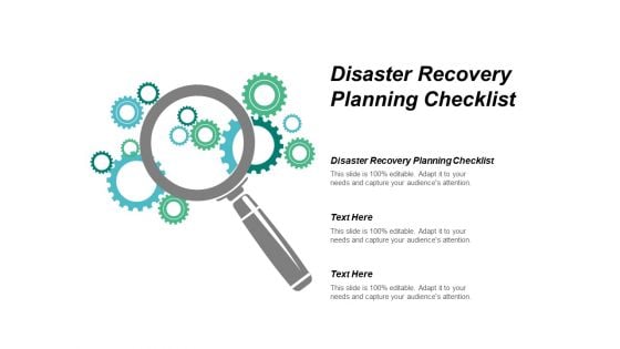 Disaster Recovery Planning Checklist Ppt Powerpoint Presentation Infographics Model Cpb