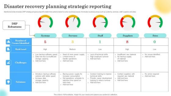 Disaster Recovery Planning Strategic Reporting Inspiration PDF