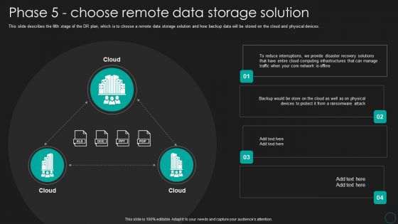 Disaster Recovery Strategic Plan Phase 5 Choose Remote Data Storage Solution Information PDF