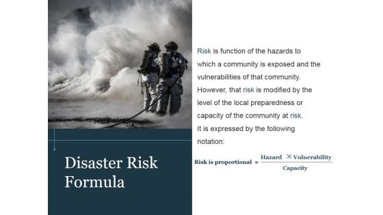 Disaster Risk Formula Template 1 Ppt PowerPoint Presentation Introduction