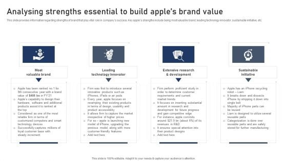 Discovering Apples Billion Dollar Branding Secret Analysing Strengths Essential To Build Apples Brand Value Brochure PDF Discovering Apples Billion Dollar Branding Secret Analysing Strengths Essential To Build Apples Brand Value Brochure PDF