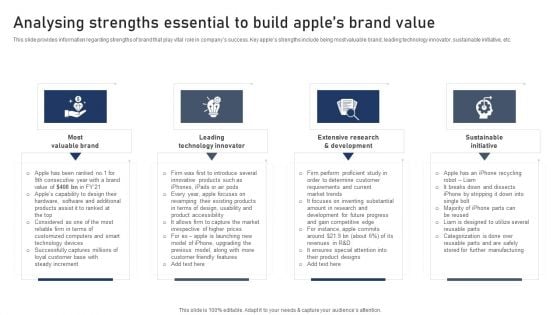 Discovering Apples Billion Dollar Branding Secret Analysing Strengths Essential To Build Apples Brand Value Brochure PDF