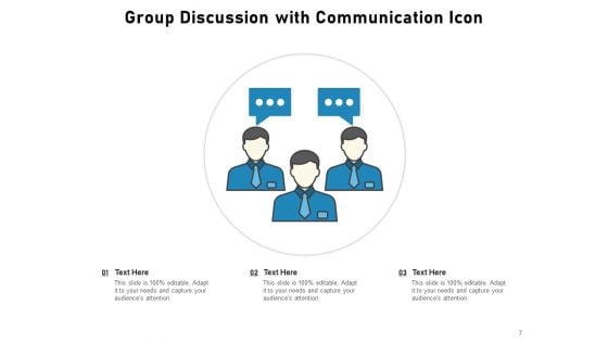 Discussion Group Meeting Idea Icon Communication Circle Ppt PowerPoint Presentation Complete Deck