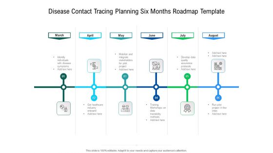 Disease Contact Tracing Planning Six Months Roadmap Template Ideas