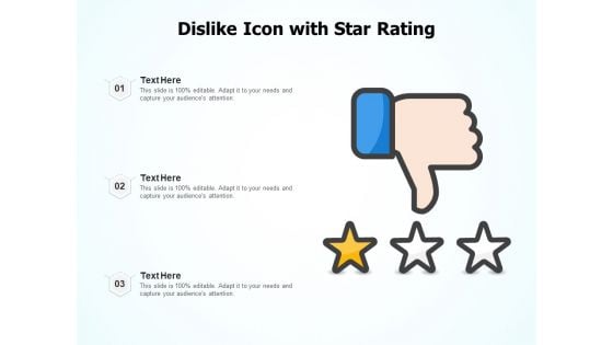 Dislike Icon With Star Rating Ppt PowerPoint Presentation Professional Background Image PDF