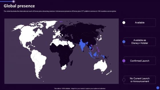 Disney Plus OTT Platform Company Summary Global Presence Ppt Portfolio Diagrams PDF