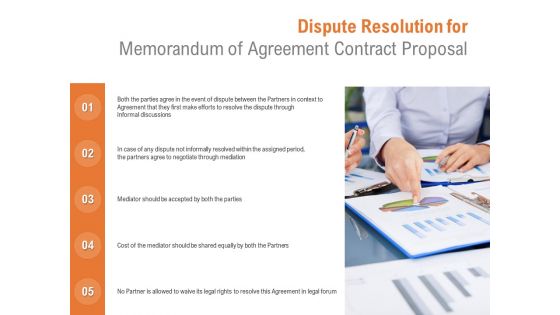 Dispute Resolution For Memorandum Of Agreement Contract Proposal Ppt PowerPoint Presentation Slides Information