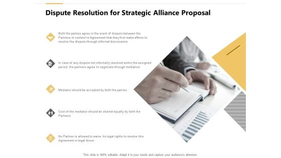 Dispute Resolution For Strategic Alliance Proposal Ppt PowerPoint Presentation Outline Example