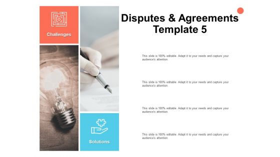 Disputes And Agreements Template Idea Bulb Ppt PowerPoint Presentation Model Graphics Download