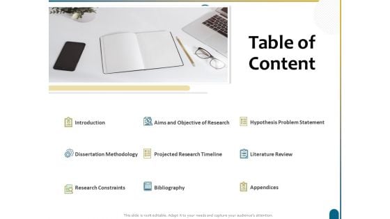 Dissertation Research Table Of Content Ppt Professional Graphics Download PDF