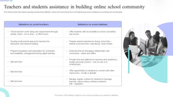 Distance Coaching Playbook Teachers And Students Assistance In Building Online Infographics PDF