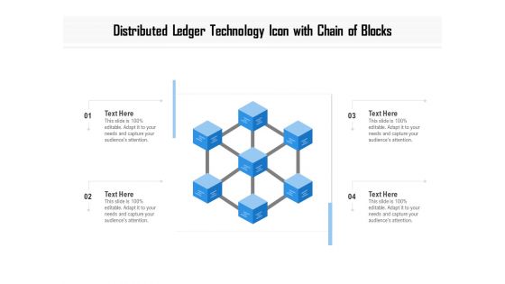 Distributed Ledger Technology Icon With Chain Of Blocks Ppt PowerPoint Presentation Gallery Professional PDF