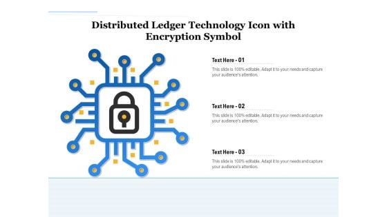 Distributed Ledger Technology Icon With Encryption Symbol Ppt PowerPoint Presentation Gallery Visuals PDF