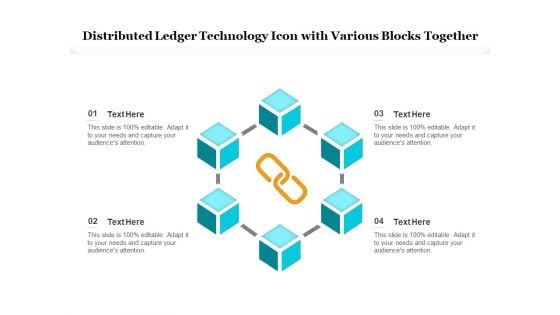 Distributed Ledger Technology Icon With Various Blocks Together Ppt PowerPoint Presentation Gallery Example PDF