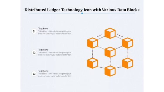 Distributed Ledger Technology Icon With Various Data Blocks Ppt PowerPoint Presentation Gallery Graphics PDF