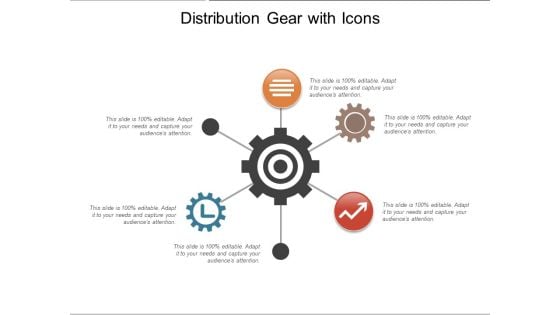 Distribution Gear With Icons Ppt PowerPoint Presentation Inspiration Icon PDF