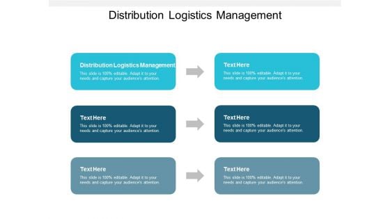 Distribution Logistics Management Ppt PowerPoint Presentation Layouts Infographic Template Cpb