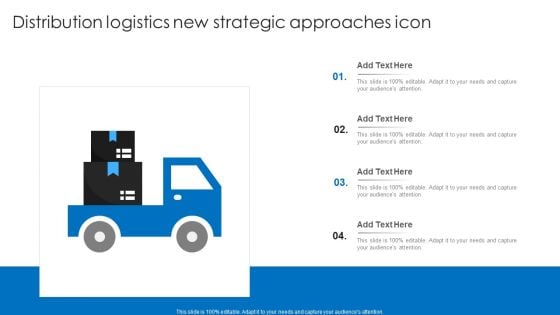 Distribution Logistics New Strategic Approaches Icon Ppt File Show PDF