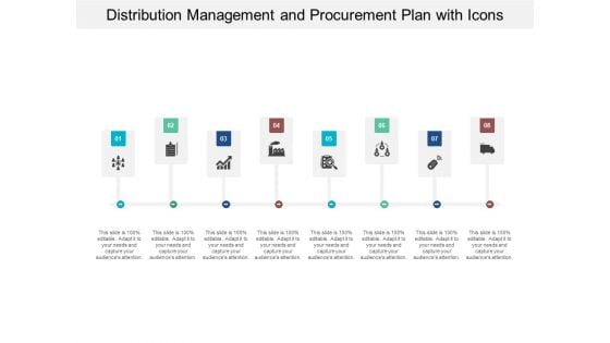Distribution Management And Procurement Plan With Icons Ppt PowerPoint Presentation Samples