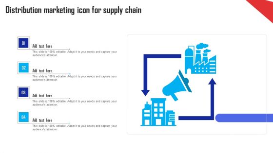 Distribution Marketing Icon For Supply Chain Ppt Ideas