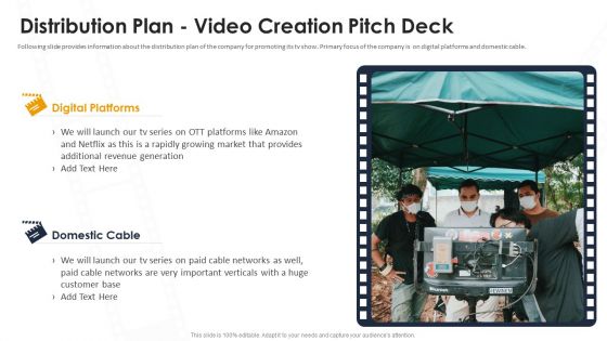Distribution Plan Video Creation Pitch Deck Ppt Infographic Template Background Image PDF